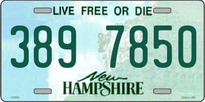 NH license plate 3897850