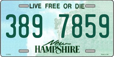 NH license plate 3897859