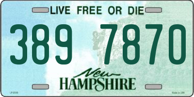 NH license plate 3897870