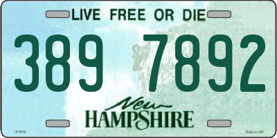 NH license plate 3897892