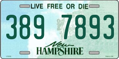 NH license plate 3897893
