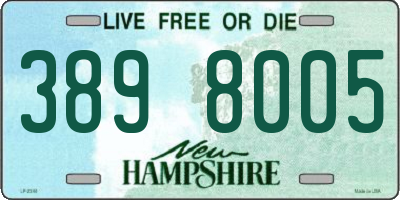 NH license plate 3898005
