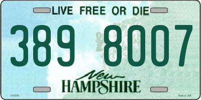 NH license plate 3898007