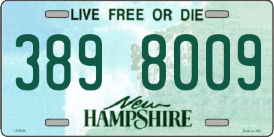 NH license plate 3898009