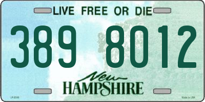 NH license plate 3898012