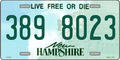 NH license plate 3898023