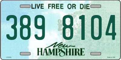 NH license plate 3898104