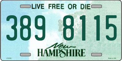 NH license plate 3898115