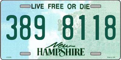NH license plate 3898118