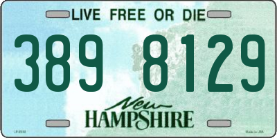 NH license plate 3898129