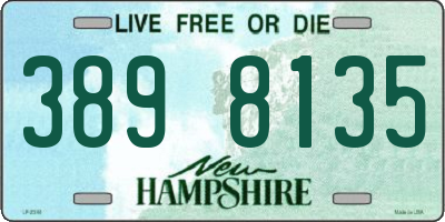 NH license plate 3898135