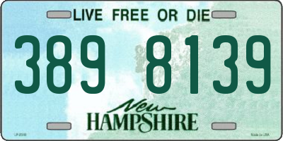 NH license plate 3898139