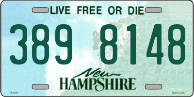 NH license plate 3898148