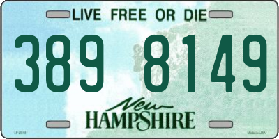 NH license plate 3898149