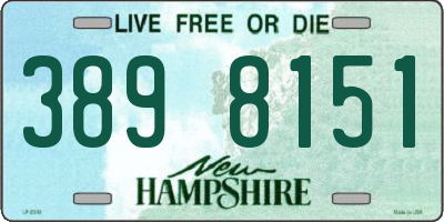 NH license plate 3898151