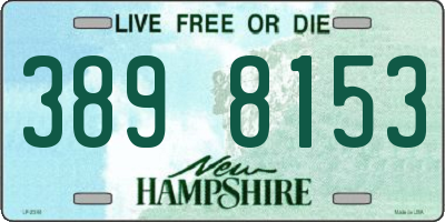 NH license plate 3898153