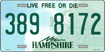 NH license plate 3898172