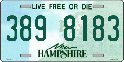 NH license plate 3898183