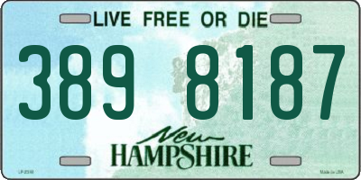 NH license plate 3898187