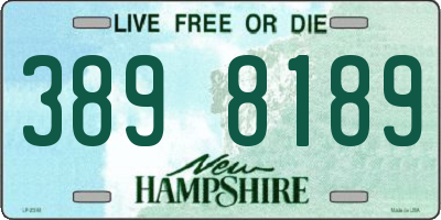 NH license plate 3898189