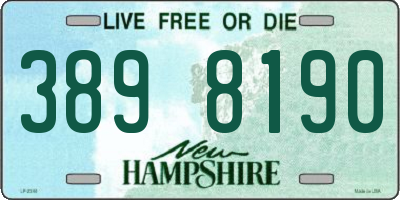 NH license plate 3898190