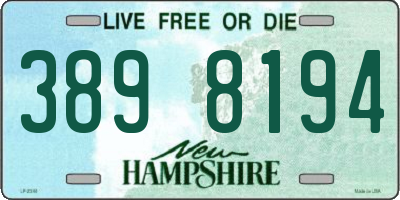 NH license plate 3898194