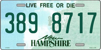 NH license plate 3898717