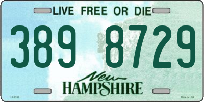 NH license plate 3898729