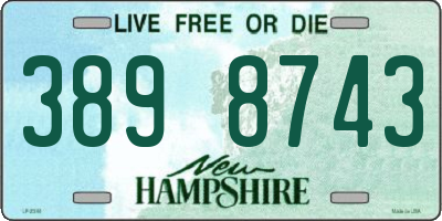 NH license plate 3898743