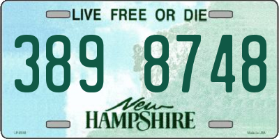NH license plate 3898748