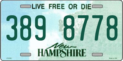 NH license plate 3898778
