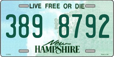 NH license plate 3898792