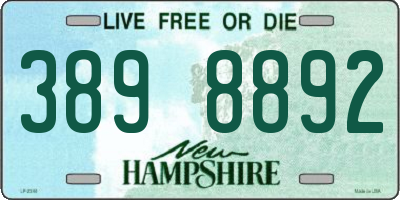 NH license plate 3898892