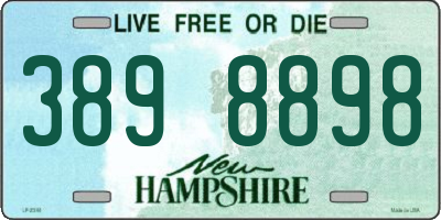 NH license plate 3898898