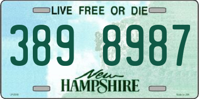 NH license plate 3898987