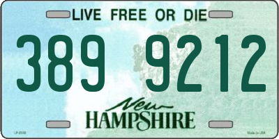 NH license plate 3899212