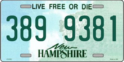NH license plate 3899381