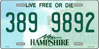 NH license plate 3899892