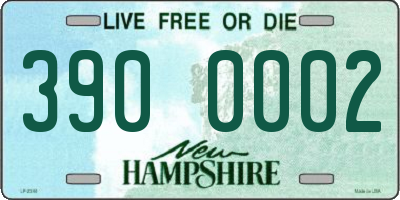 NH license plate 3900002