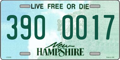 NH license plate 3900017
