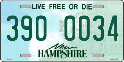 NH license plate 3900034