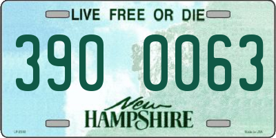 NH license plate 3900063