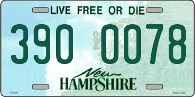 NH license plate 3900078