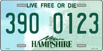 NH license plate 3900123