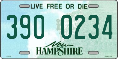 NH license plate 3900234