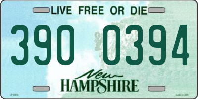 NH license plate 3900394