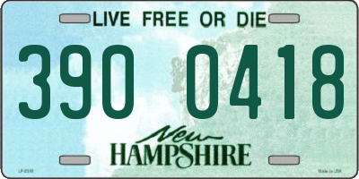NH license plate 3900418