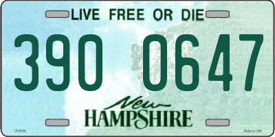 NH license plate 3900647