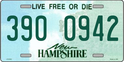 NH license plate 3900942