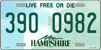 NH license plate 3900982